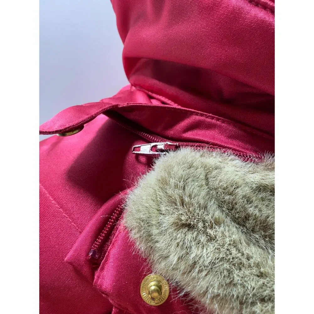 Metropolis Legacy Couloir Women’s Ski Parka Sz 10 Red Faux Fur Hood Full Zip